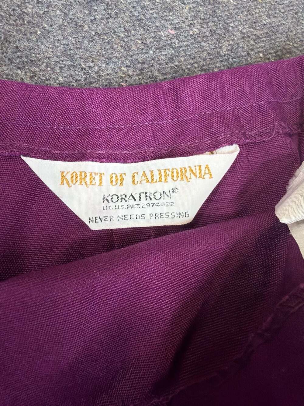 Koret of California Vintage Purple Koratron A-Line Midi Skirt